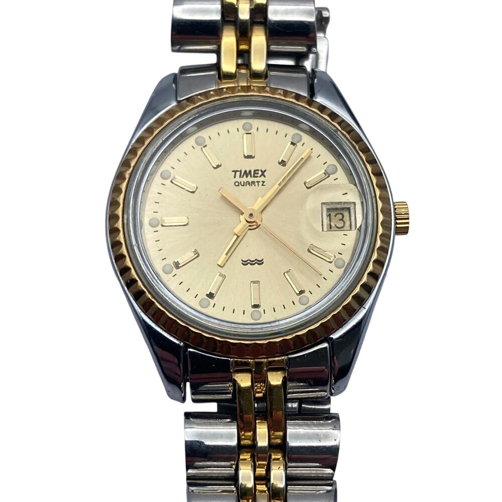 VTG Timex Quartz Women's Watch 25mm - New Battery - Date - WR - Wrist 5.75